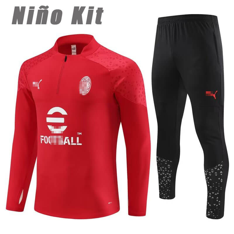 Sudadera Entrenamiento AC Milan 2023/2024 Niño Kit Rojo